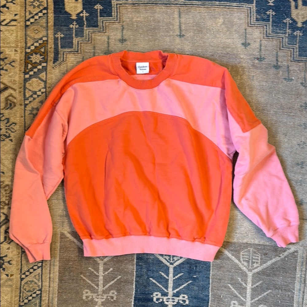 Outdoor Voices Colorblock Crewneck Sweater Sz small